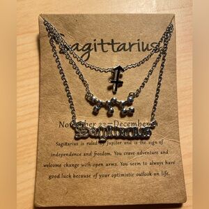 3Pcs Sagittarius Zodiac Layer Necklaces (Silver)